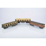 Three early Hornby 0 Gauge bogie Coaches (3),