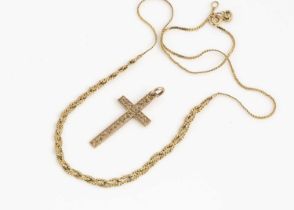 A 9ct gold cross pendant,