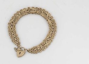 A 9ct gold mesh link bracelet,