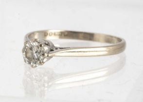 An 18ct white gold diamond solitaire,