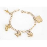 A 9ct gold charm bracelet,