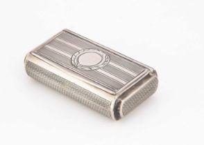 A late 19th century French silver snuff box,