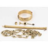 A quantity of gold plated items,