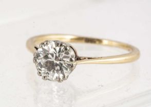 An 18ct & Plat diamond solitaire ring,