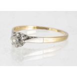 An 18ct gold and platinum diamond solitaire ring,