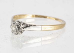 An 18ct gold and platinum diamond solitaire ring,