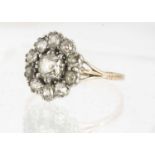 An old cut diamond cluster ring,
