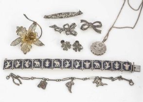 A small quantity of silver jewels,