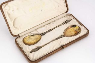A pair of Victorian silver gilt Apostle spoons by George Adams,