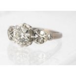 An 18ct white gold diamond solitaire,