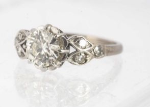 An 18ct white gold diamond solitaire,