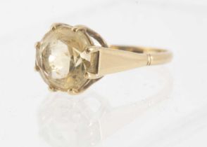 A 9ct gold citrine dress ring,