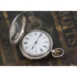 An early 20th century Continental silver full hunter repeater pocket watch,