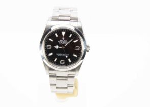 A 2000s Rolex Oyster Perpetual Explorer stainless steel wristwatch,