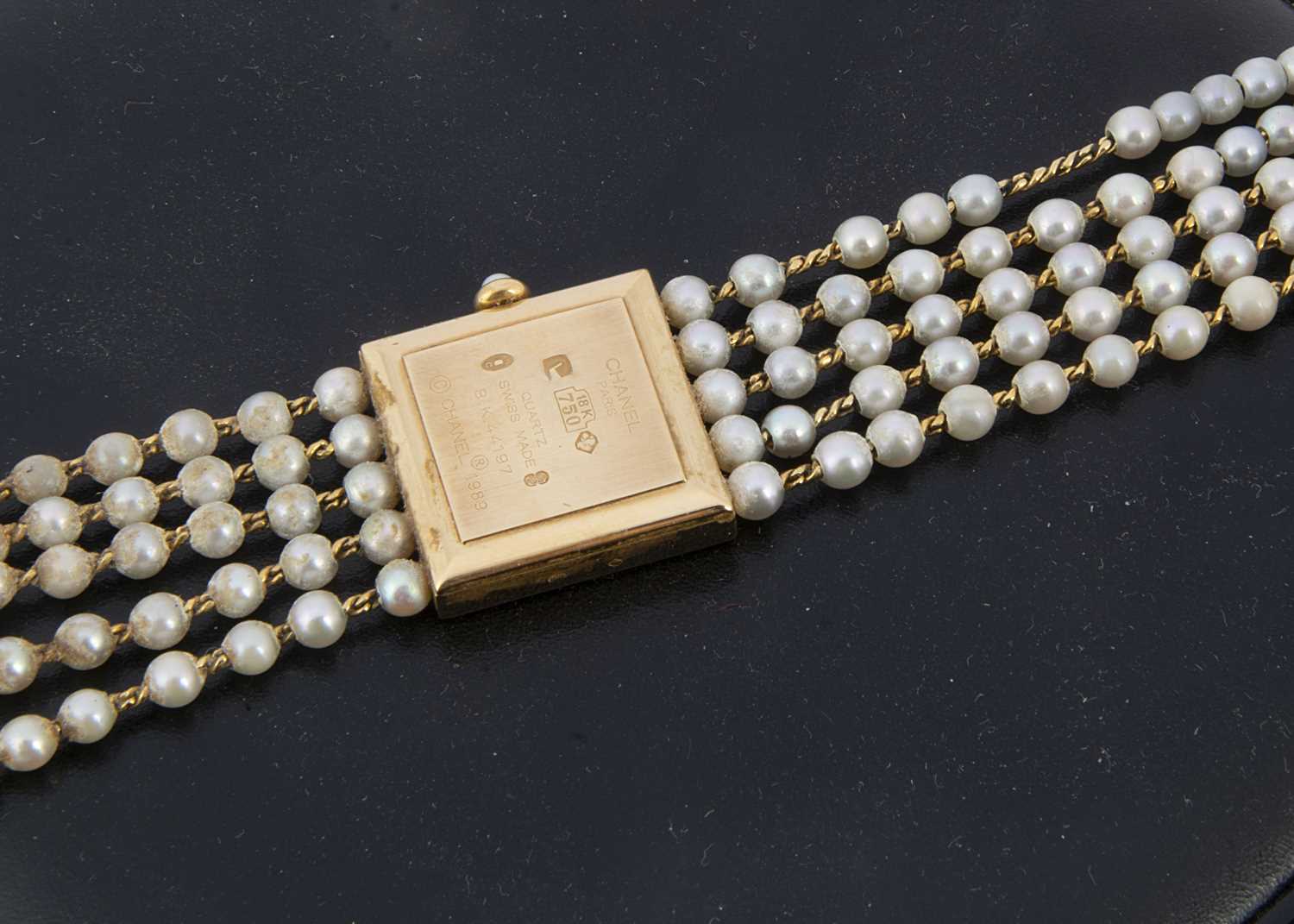A 1980s Chanel Madamoiselle 18ct gold and pearl quartz wristwatch, - Image 2 of 4