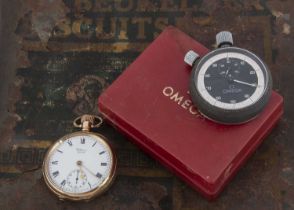 A first half 20th century Waltham gold plated open faced pocket watch,