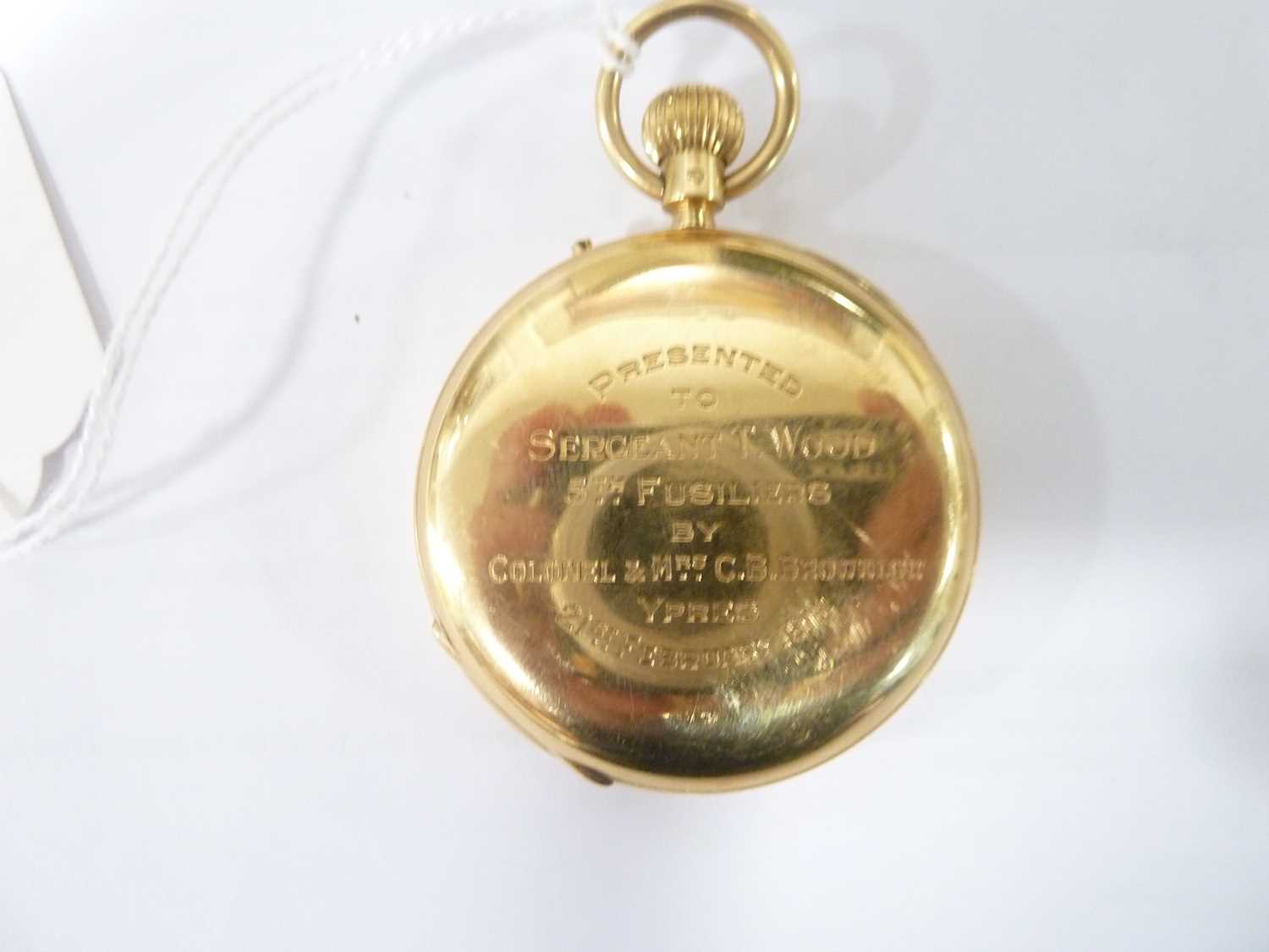 An early 20th century full hunter 18ct gold pocket watch from Goldsmiths & Silversmiths, - Image 4 of 6