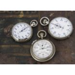 Three early 20th century pocket stopwatches,
