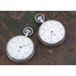 Two mid 20th century Military Issue Nero Lemania stopwatches,
