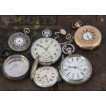 Five 20th century mechanical manual wind pocket watches,