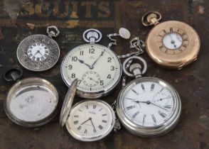 Five 20th century mechanical manual wind pocket watches,