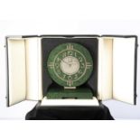 A cased modern Dunhill Art Deco style quartz mantle clock,