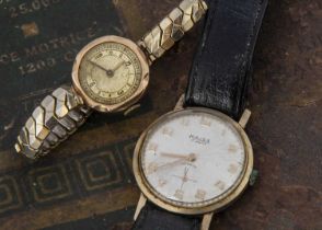 Two vintage 9ct gold cased watches,