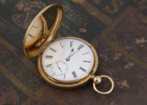 A Victorian 18ct gold full hunter pocket watch by John Bruce,