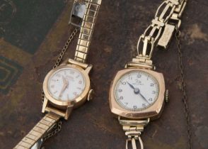 Two vintage 9ct gold cased watches,