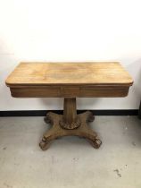 A Victorian sun bleached mahogany tea table,