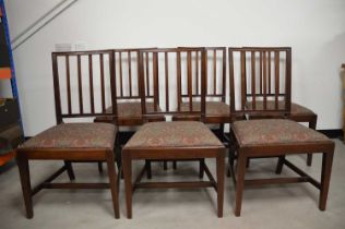 A set of Six 19th century mahogany dinning chairs,