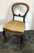 A Victorian mahogany single dining chair,