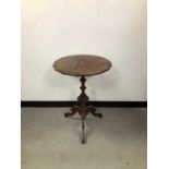 A late Victorian mahogany veneered trip table,