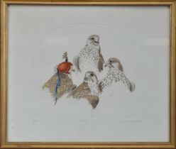 A limited edition print of birds of prey,