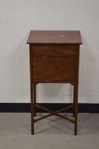 An Edwardian pot cupboard converted to a bedside cabinet,