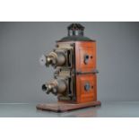 A late 19th Century mahogany and brass Biunial Magic Lantern,