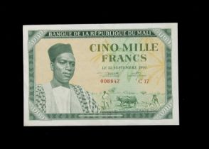 Mali 5000 Francs banknote,