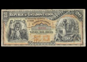 Brazil 20 Mil Reis banknote,