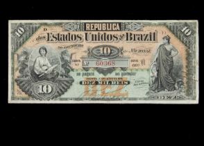 Brazil 10 Mil Reis banknote,