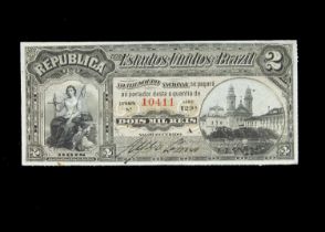 Brazil 2 Mil Reis banknote,