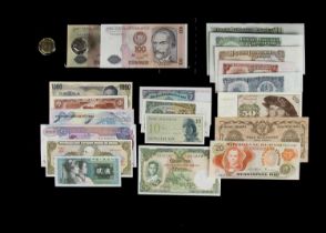 Collection of twenty uncirculated world banknotes,