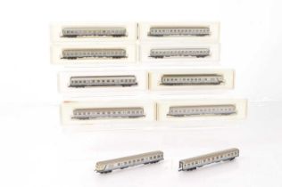 Marklin Mini Club Z Gauge Silver Fish Coaching Stock (10),