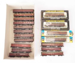 Graham Farish N Gauge BR and LMS Maroon Coaching Stock,