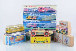 Collection of Japanese and Chinese clockwork Tin Toys all except one in original boxes (12),