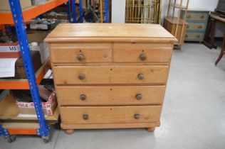 A Victorian and later stripped pine chest of drawers,