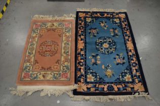 Two modern Chinese woollen rugs,