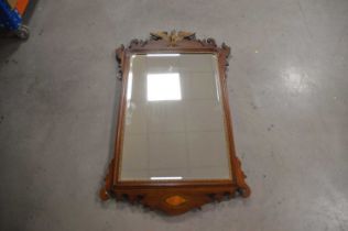 An Edwardian mahogany framed fretwork mirror,