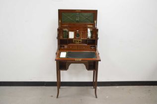 A pretty Edwardian mahogany and inlaid secretaire