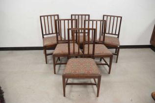 A set of six first half 20th century dining chairs,