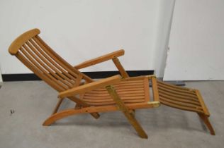 A 20th century wooden steamer chair,